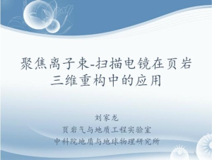 刘家龙—聚焦离子束-扫描电镜在页岩三维重构中的应用